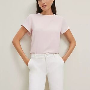 Ann Taylor Soft Pink Short Sleeve Top
